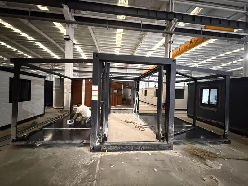 Production line for modular container homes